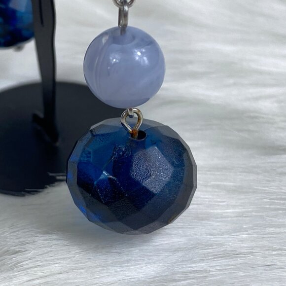 Blue Glass Bead Dangle & Drop Earrings 2.5" - Picture 5 of 6